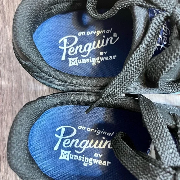 *Penguin | Black Suede  Canvas Multi Color Striped Sneakers Size 10 - Picture 11 of 16